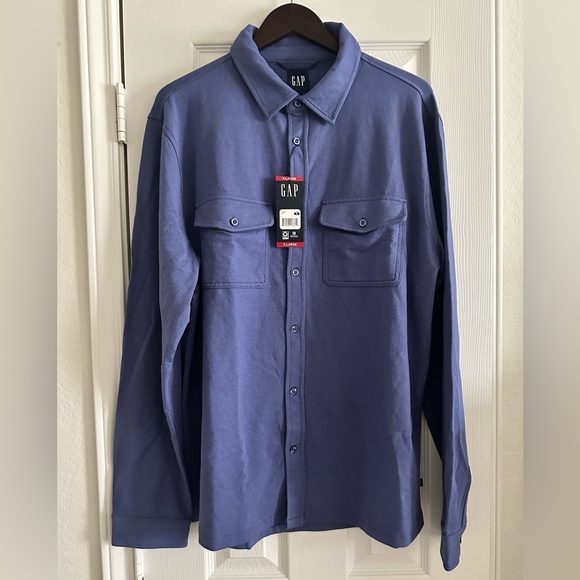 GAP Other - New Gap Men’s Blue Long Sleeve Knit Button Down Shirt, Size X-Large